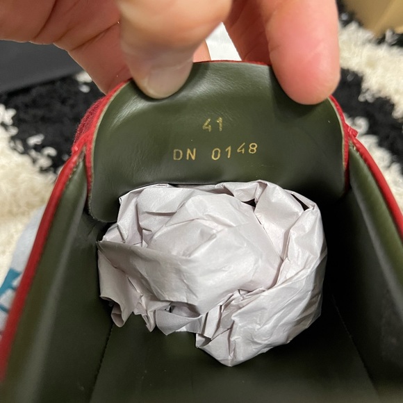 EUC Men’s Size 8 Givenchy Urban Street Leather Low-top Sneakers In Red/Green - Picture 10 of 13